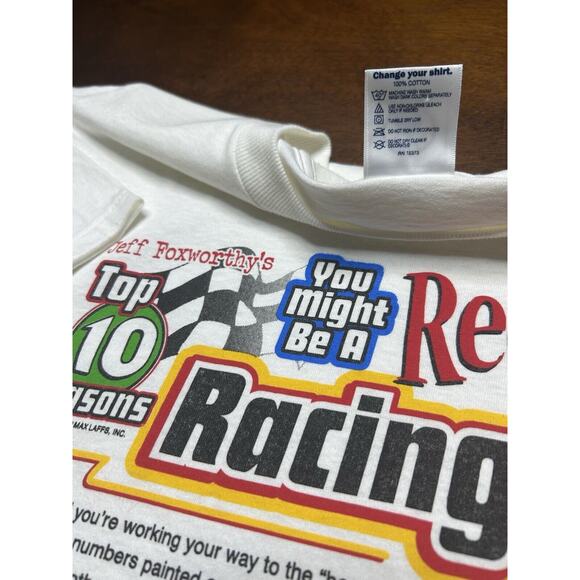 VTG Y2K Jeff Foxworthy’s Comedy Redneck Racing Fan Shirt Sleeve T Shirt Size L - Picture 8 of 12